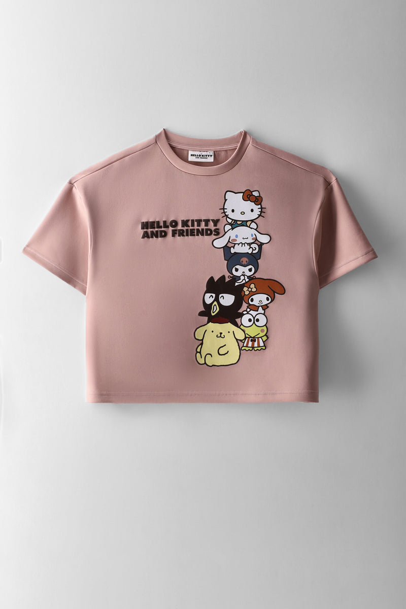 Pre-Girls Hello Kitty & Friends Oversized Scuba Tee - Pink