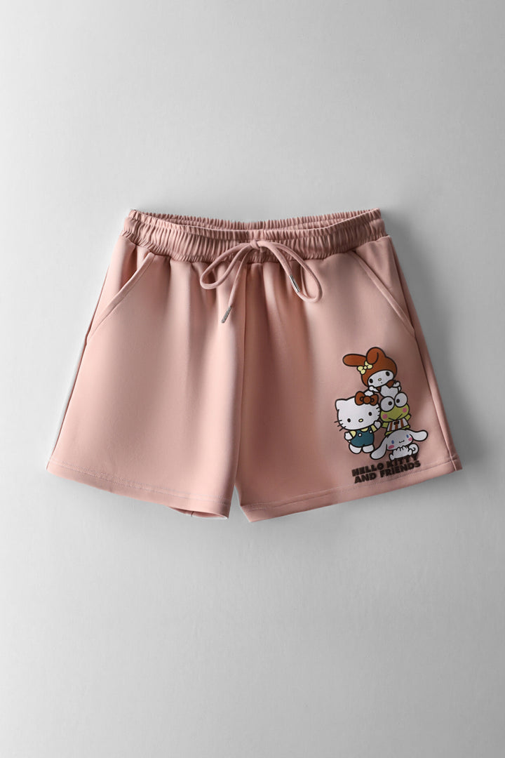 Girls Hello Kitty & Friends Scuba Short - Pink