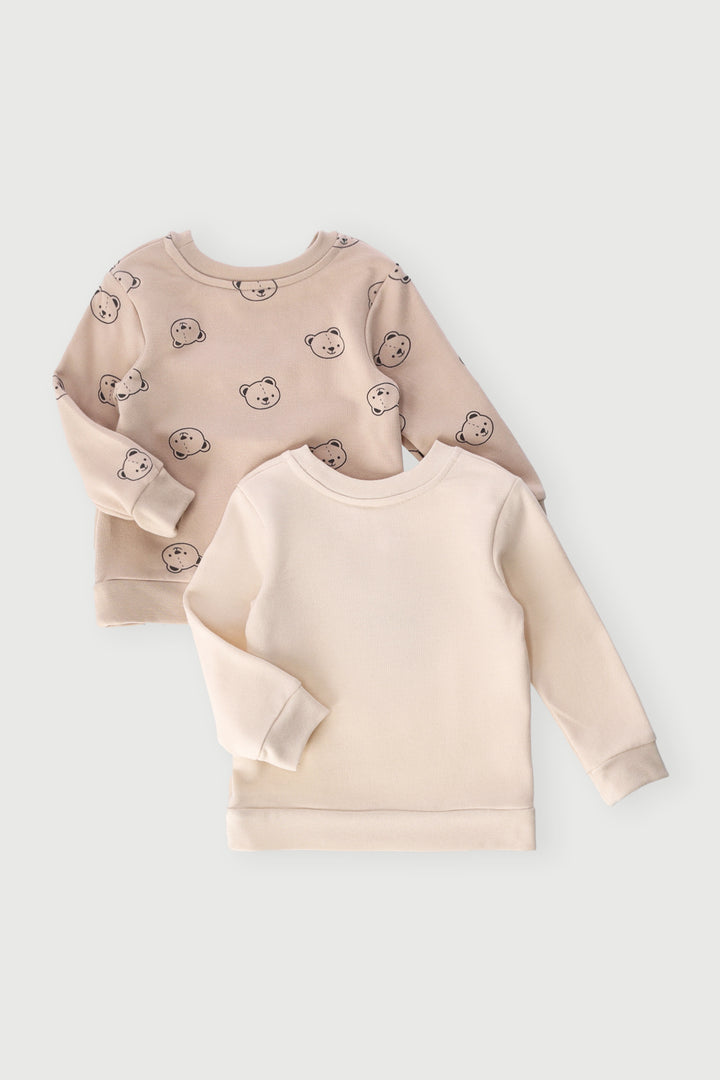 Baby Girls 2 Pack Teddy Fleece Sweater - Beige