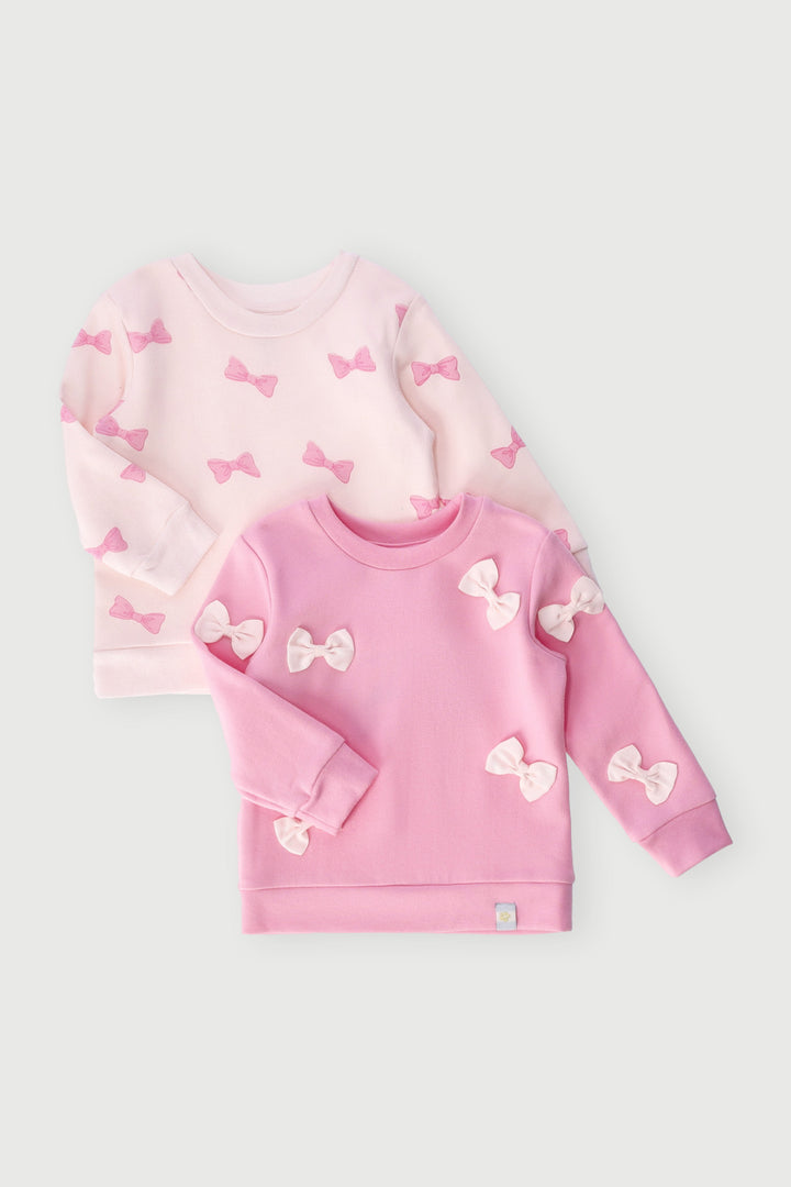 Baby Girls 2 Pack Bow Fleece Sweater - Pink