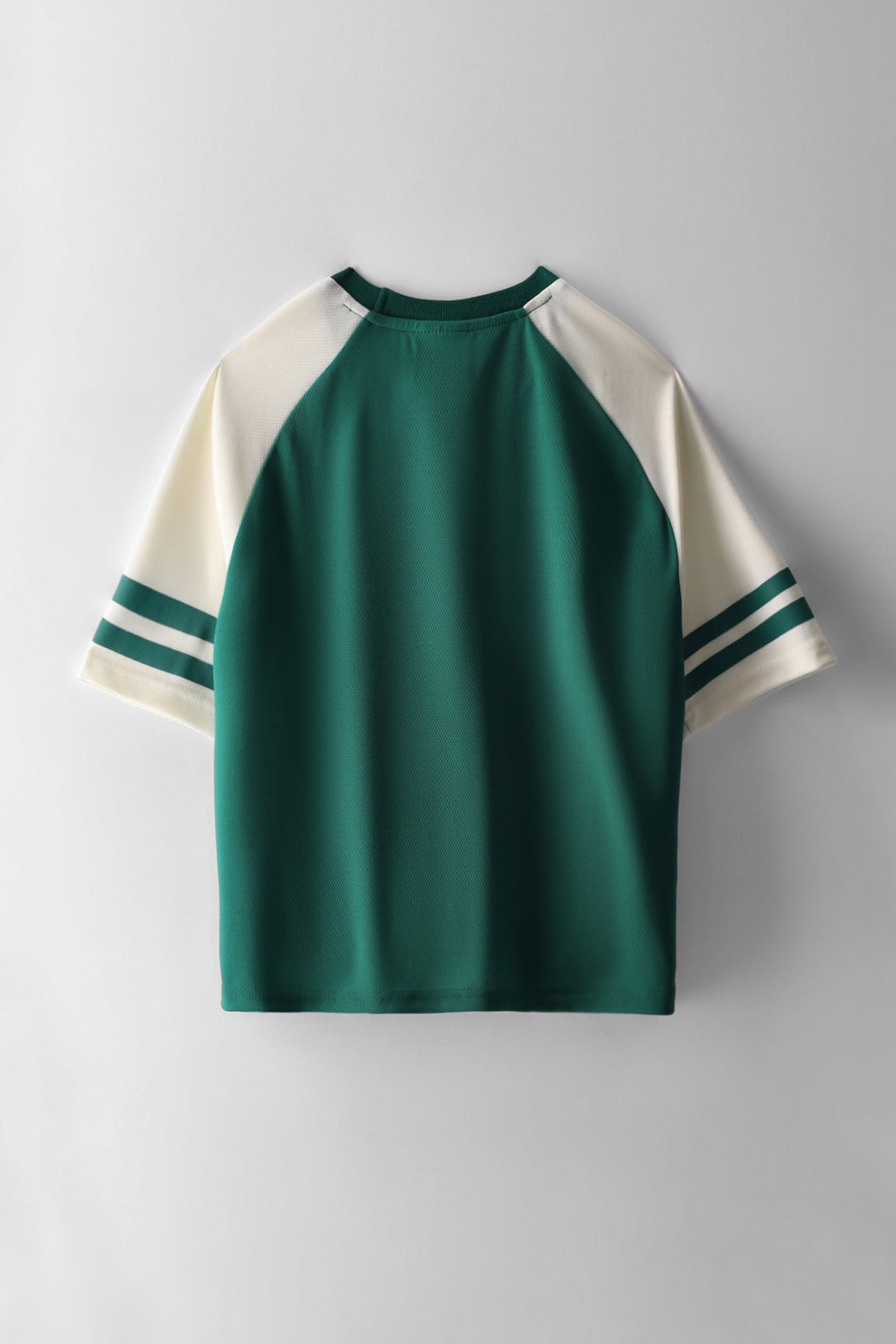 Girls 2 Tone Sports Tee - Cream/Green