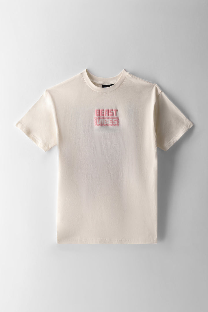 Boys Beast Vibes Oversized T-Shirt - Cream