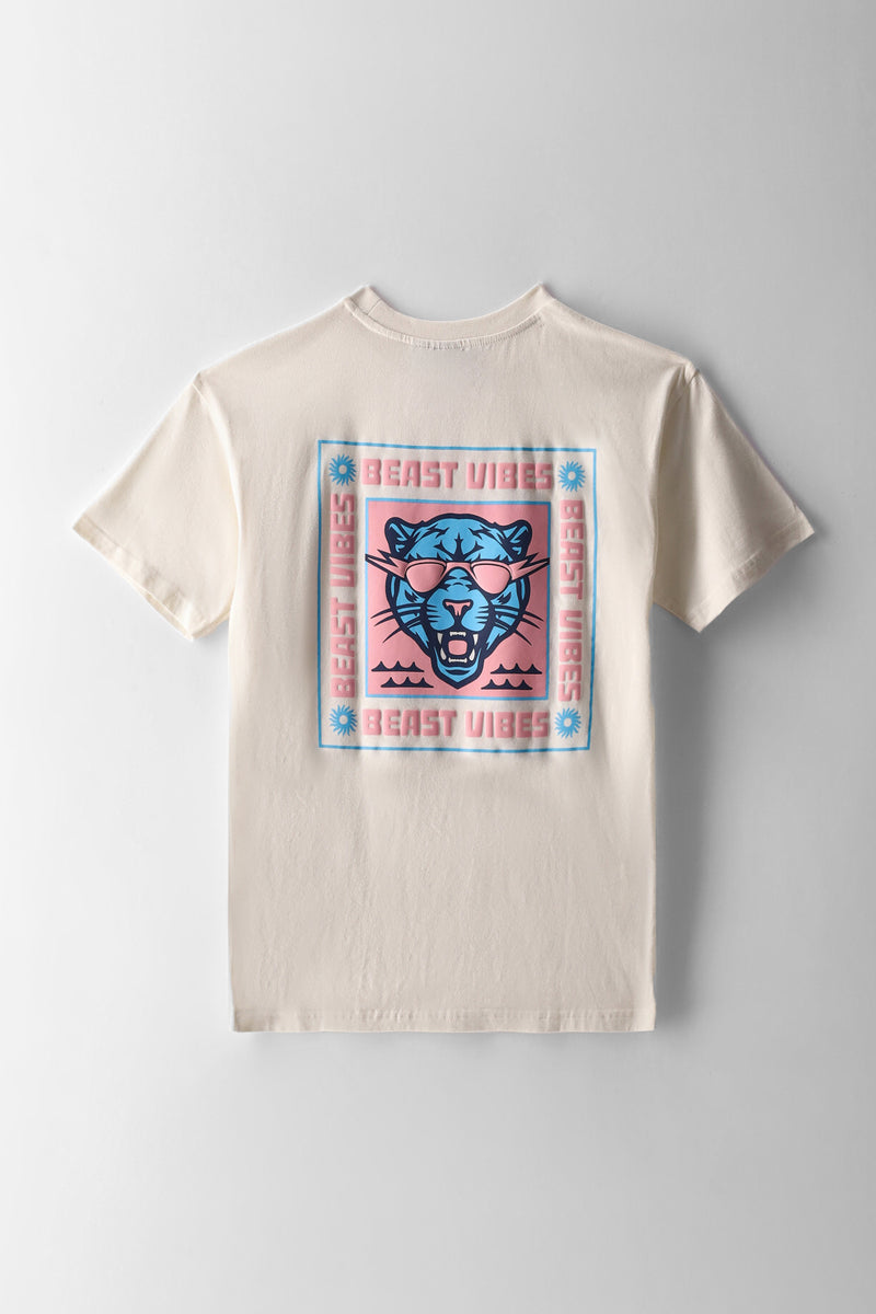 Boys Beast Vibes Oversized T-Shirt - Cream