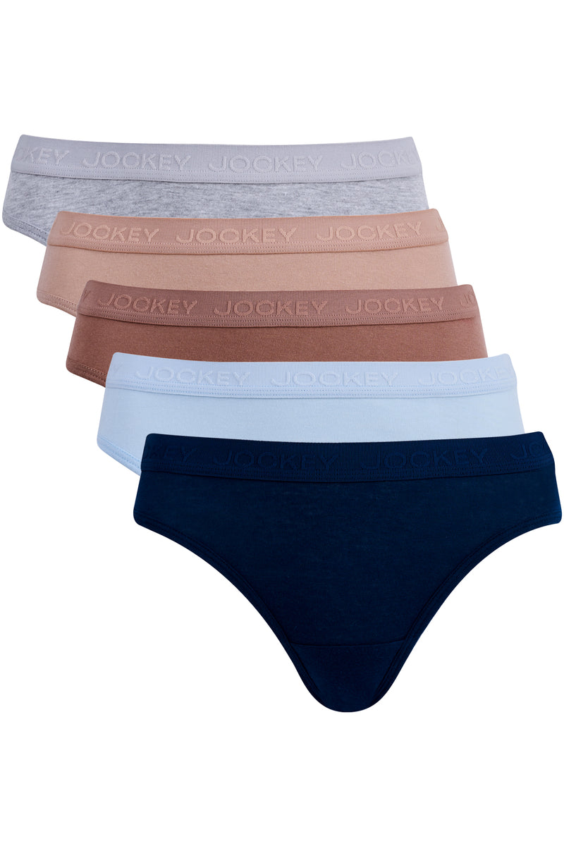 5 Pack Core Plain Bikini Panties - Multi