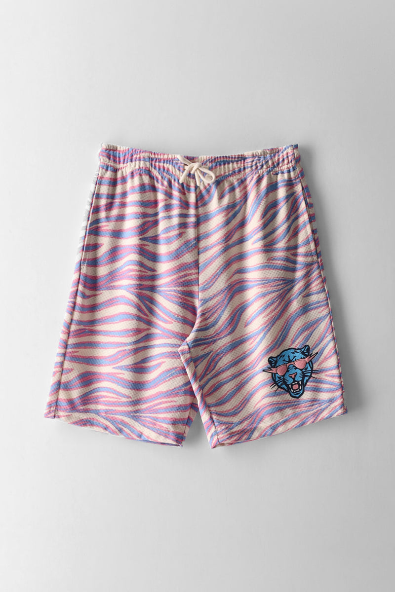 Boys Tiger Print Beast Mesh Shorts - Multi