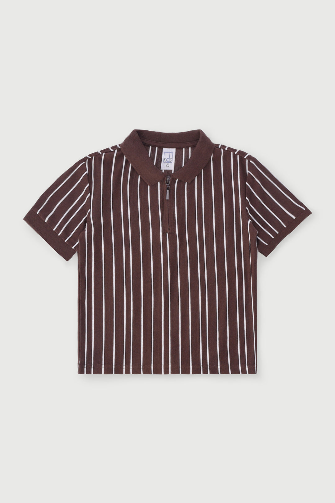 Pre-Boys Quarter Zip Yarn Dye Golfer - Brown