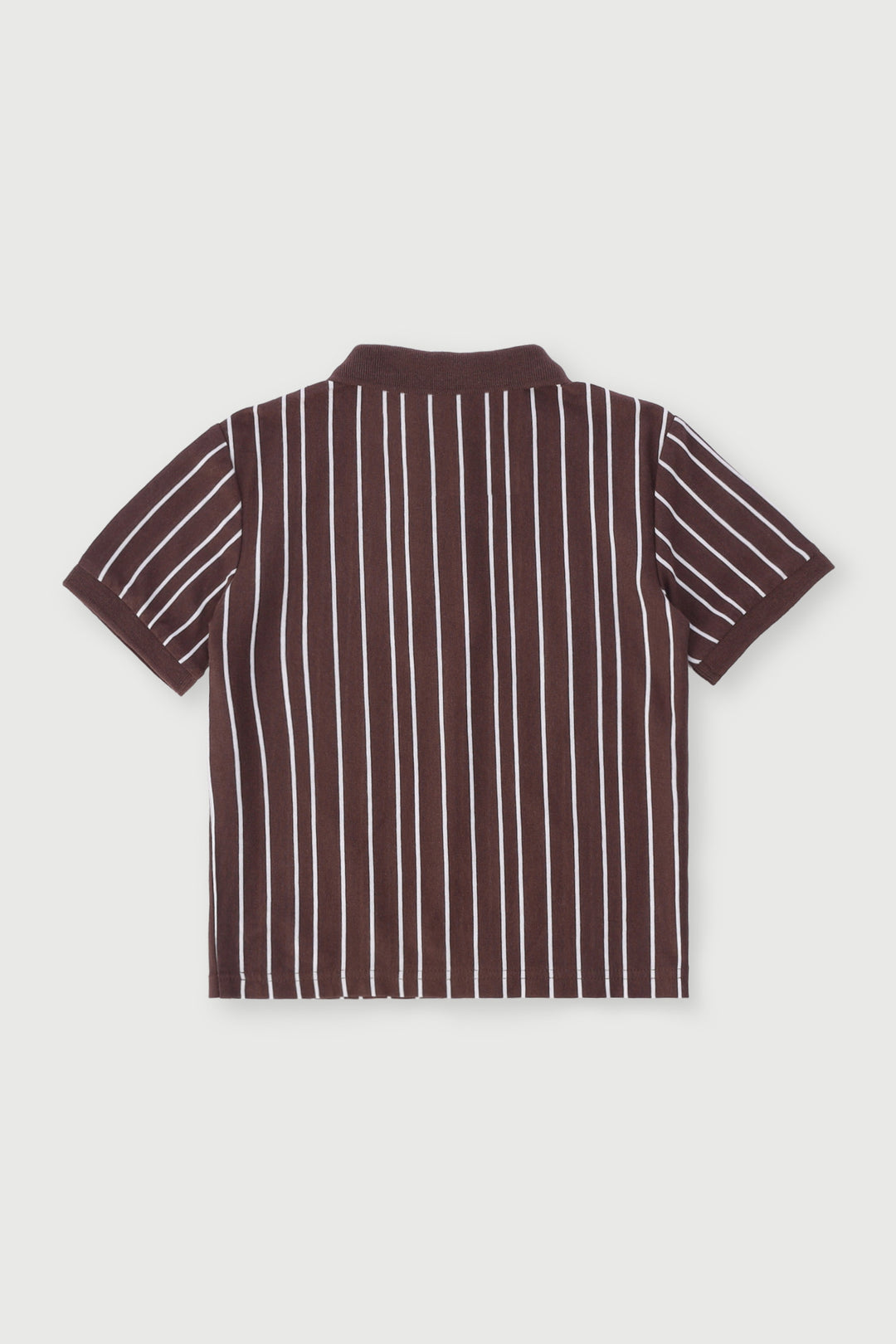 Pre-Boys Quarter Zip Yarn Dye Golfer - Brown