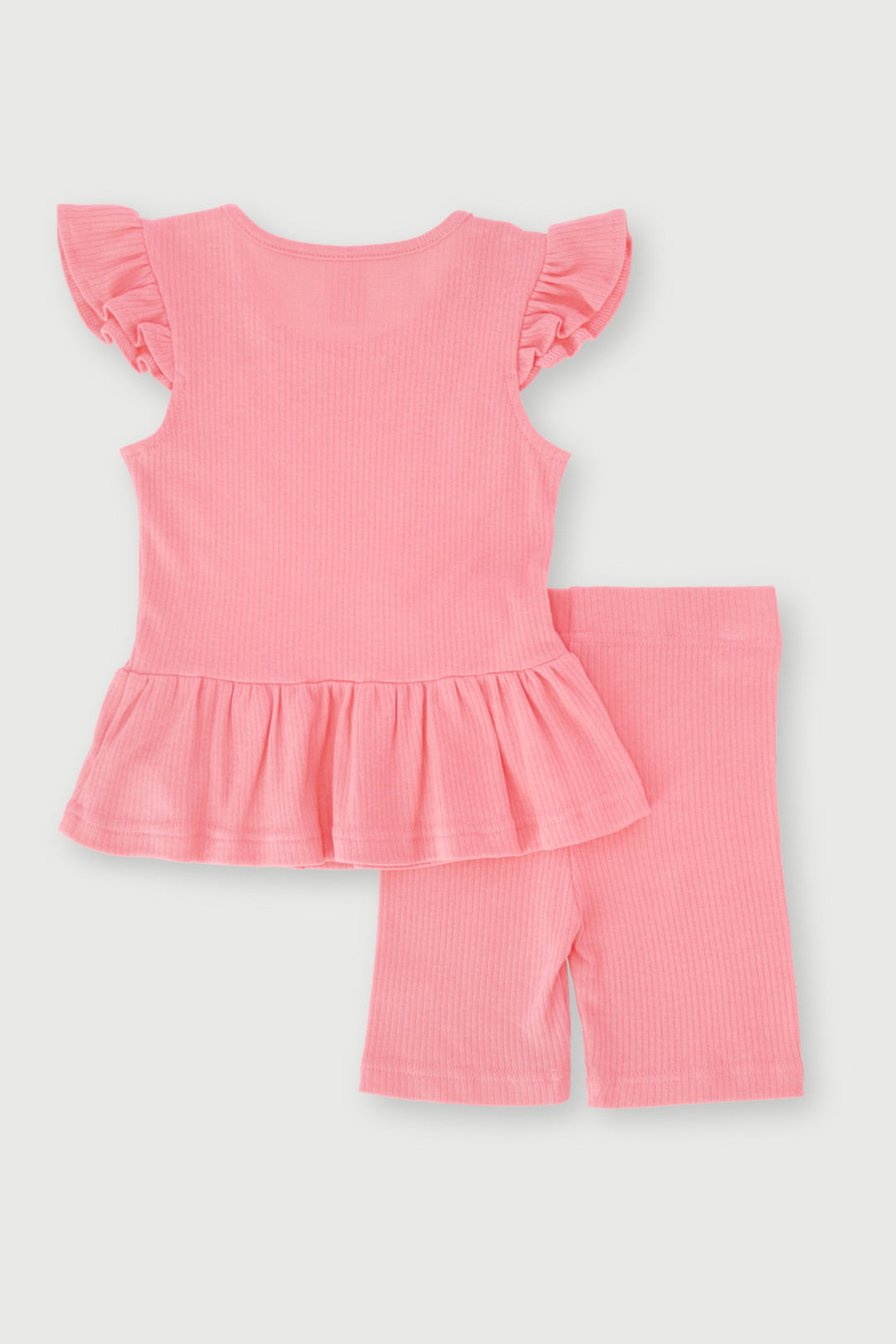 Pre-Girls Bows Rib Knit Set - Pink