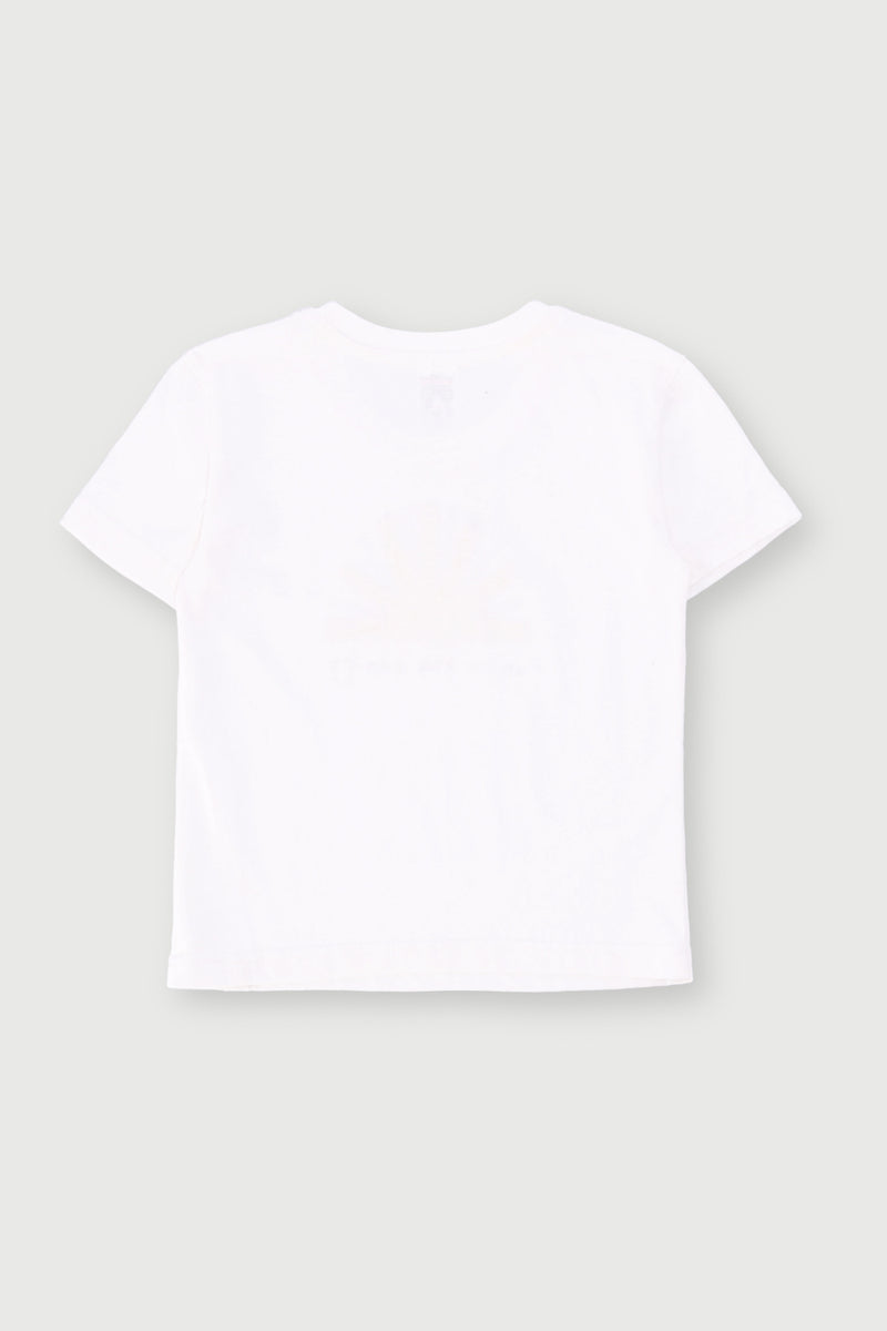 Pre-Girls Sunshine Motif Top - White