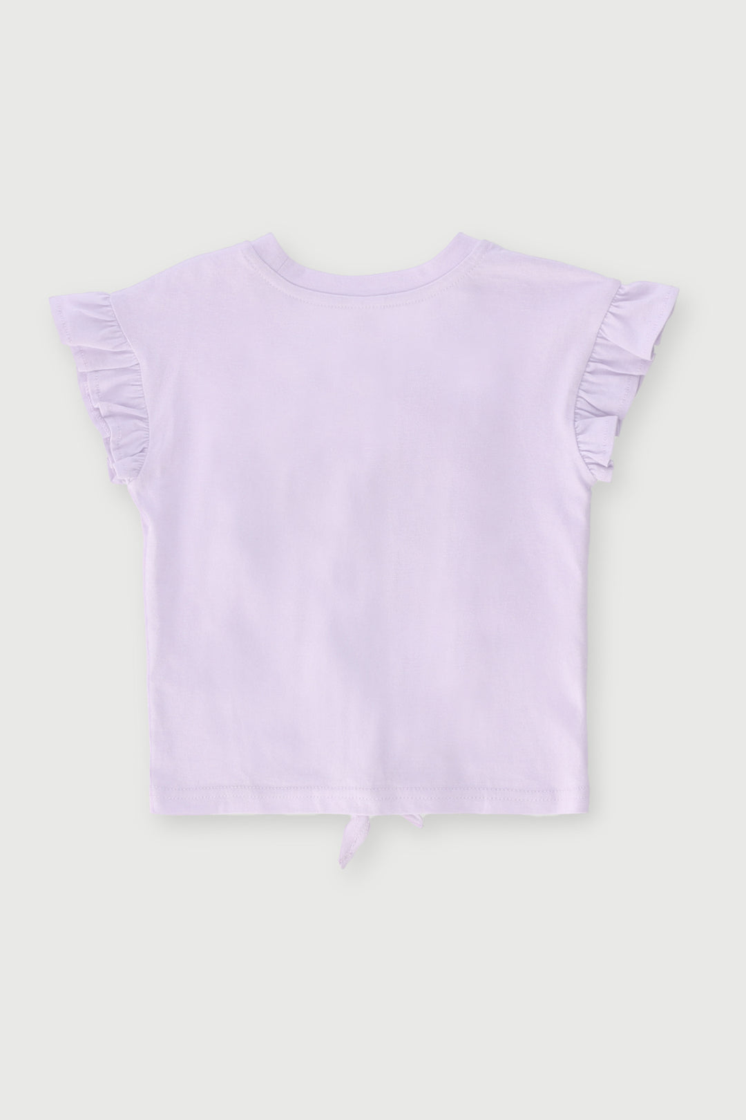 Pre-Girls Frill Tie Sequin Bow Top - Lilac