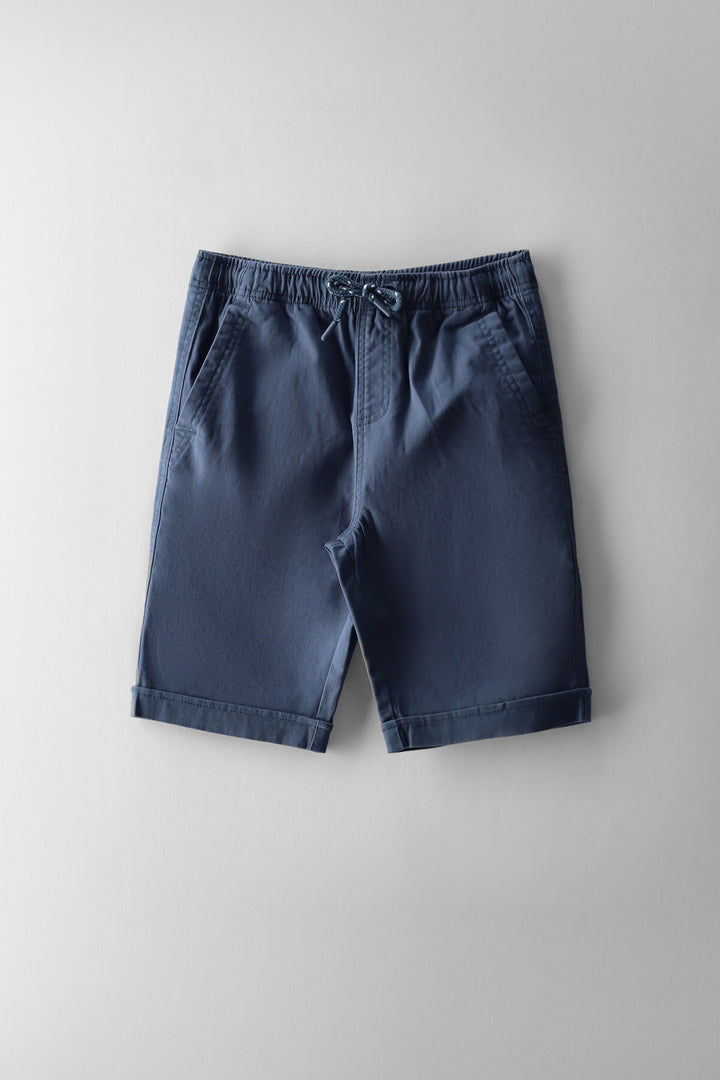 Twill Pull On Short - Grey/Blue