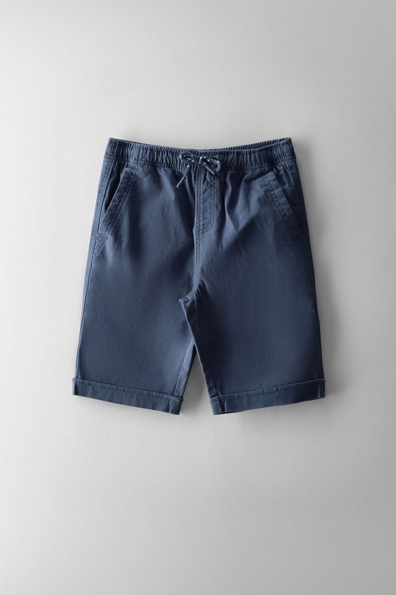 Twill Pull On Short - Grey/Blue