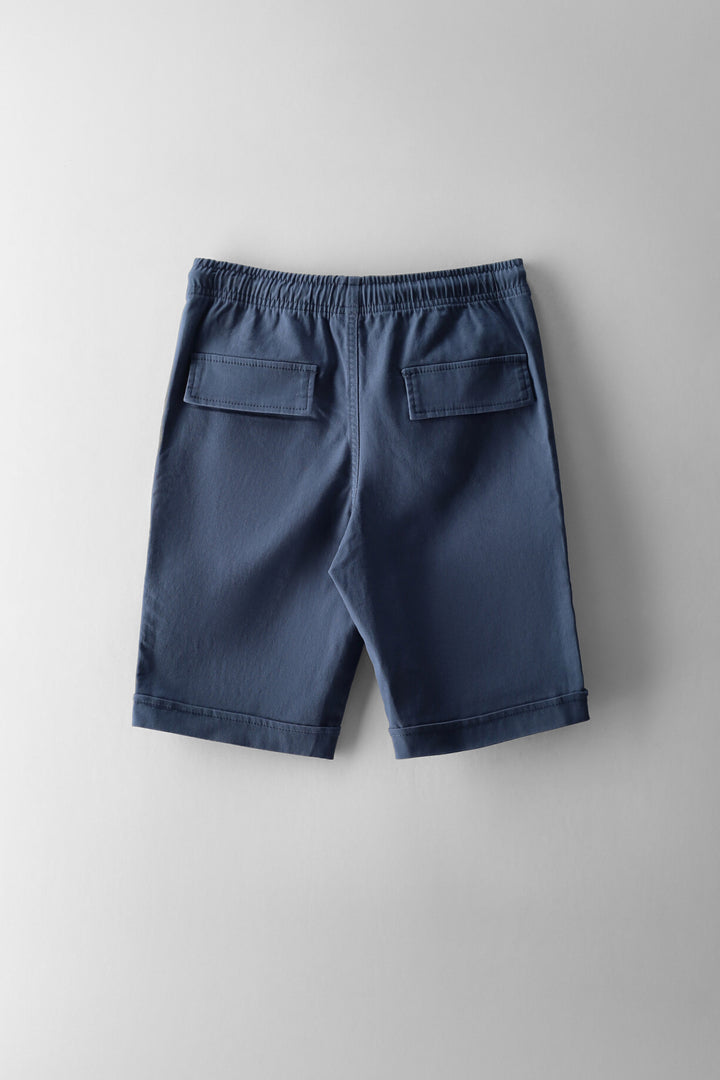 Twill Pull On Short - Grey/Blue