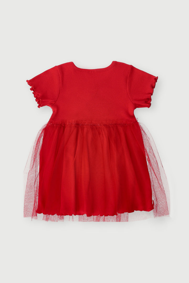 Baby Girls Placement Occasion Mesh Dress - Red