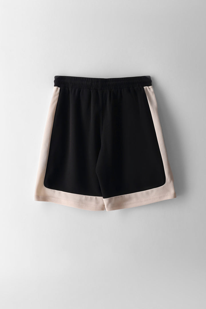 Boys Sports Shorts - Black/Cream