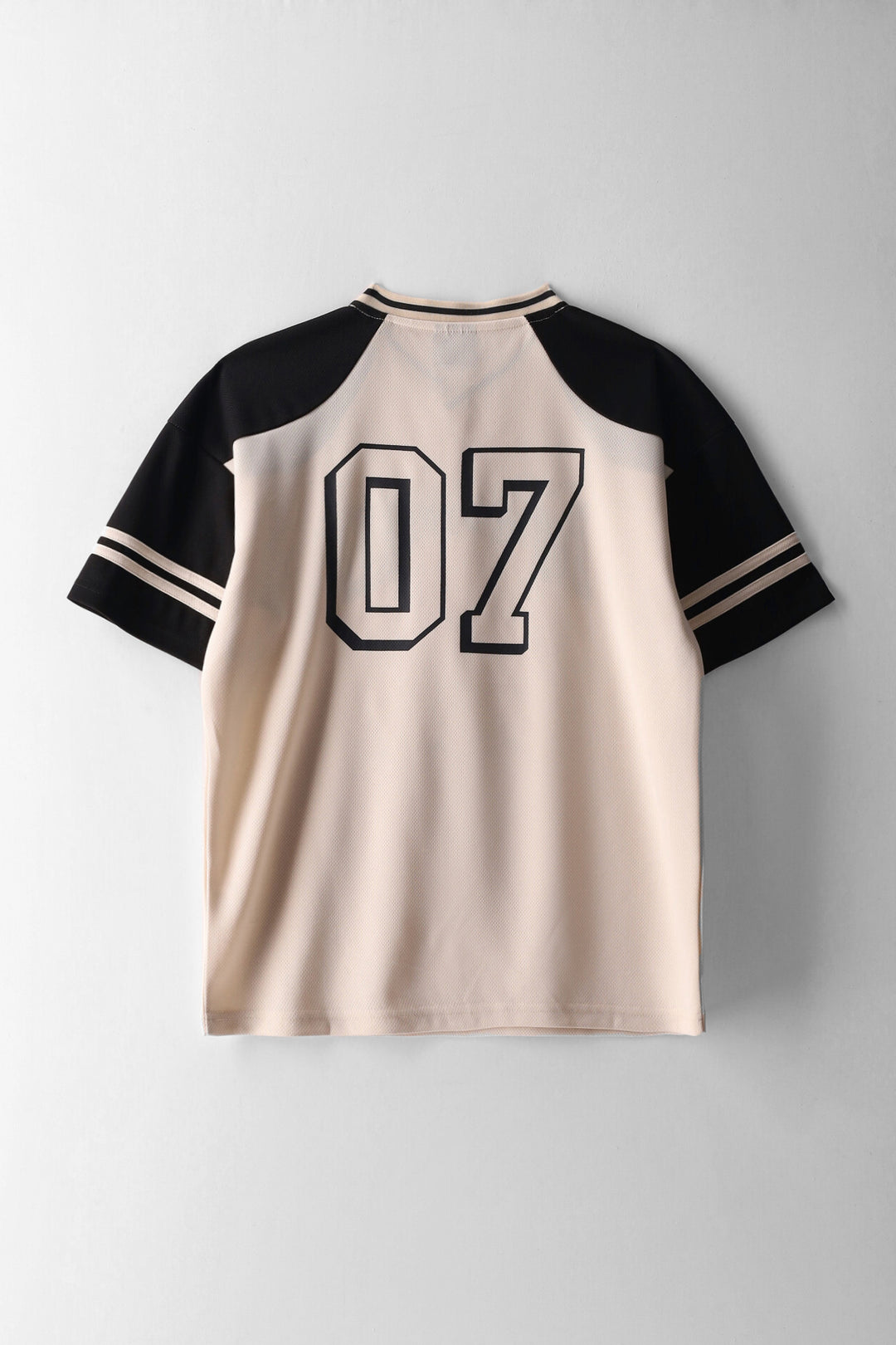 Boys Teddy Oversized Sports T-Shirt - Cream/Black