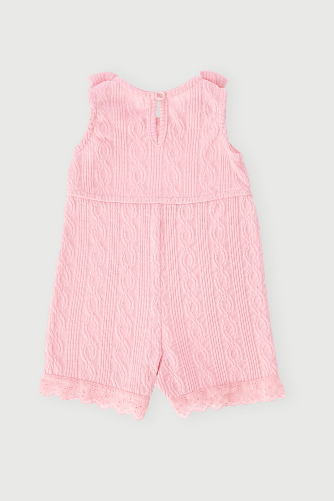 Baby Girls Textured Jumpsuit - Pink