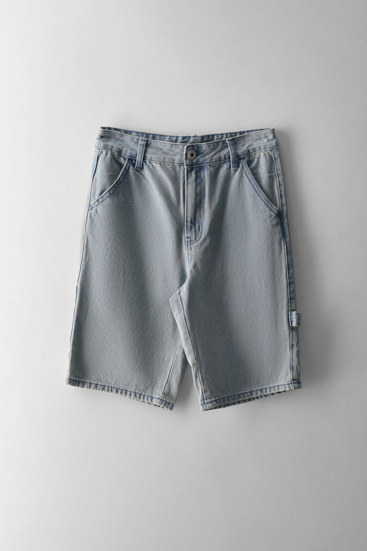 Destressed Denim Bermuda Short - Blue