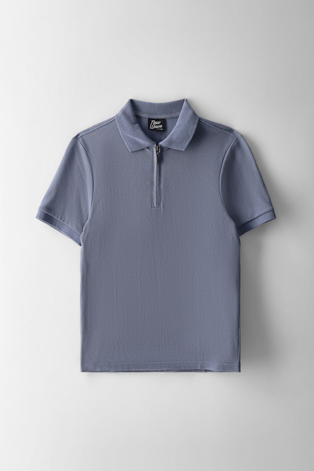 Boys Pique Zip Golfer - Blue