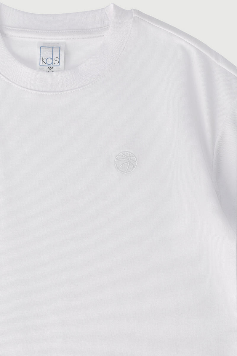 Pre-Boys Premium Embroidered Tee - White