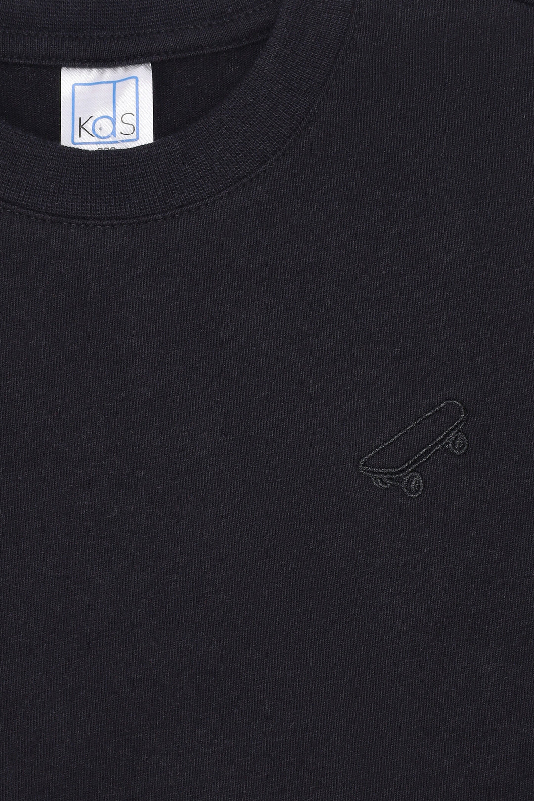 Pre-Boys Premium Embroidered Tee - Black