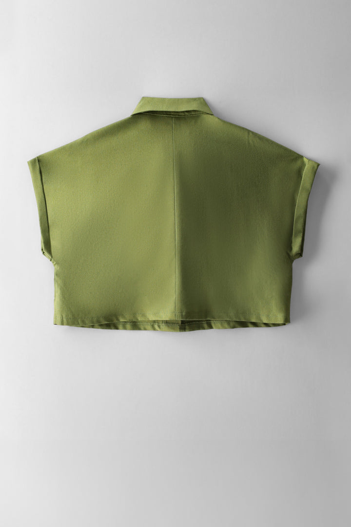 Girls Linen Shirt - Fatigue