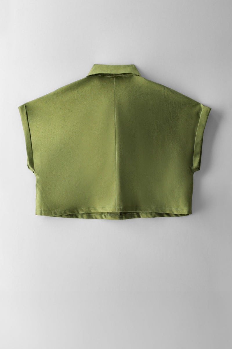 Girls Linen Shirt - Fatigue