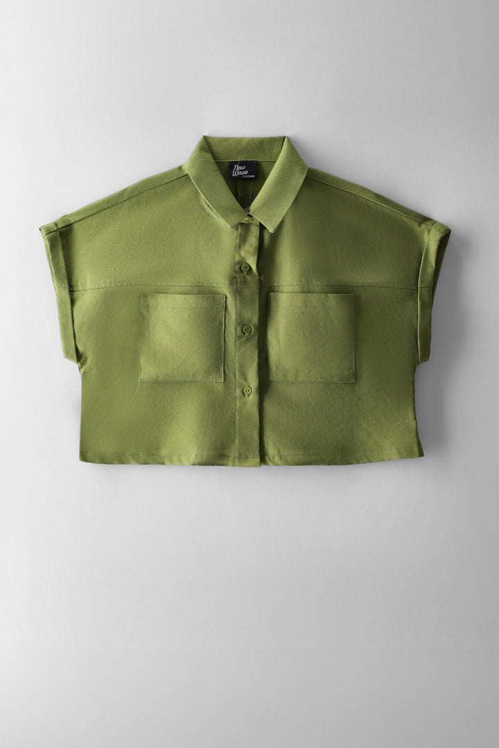 Girls Linen Shirt - Fatigue