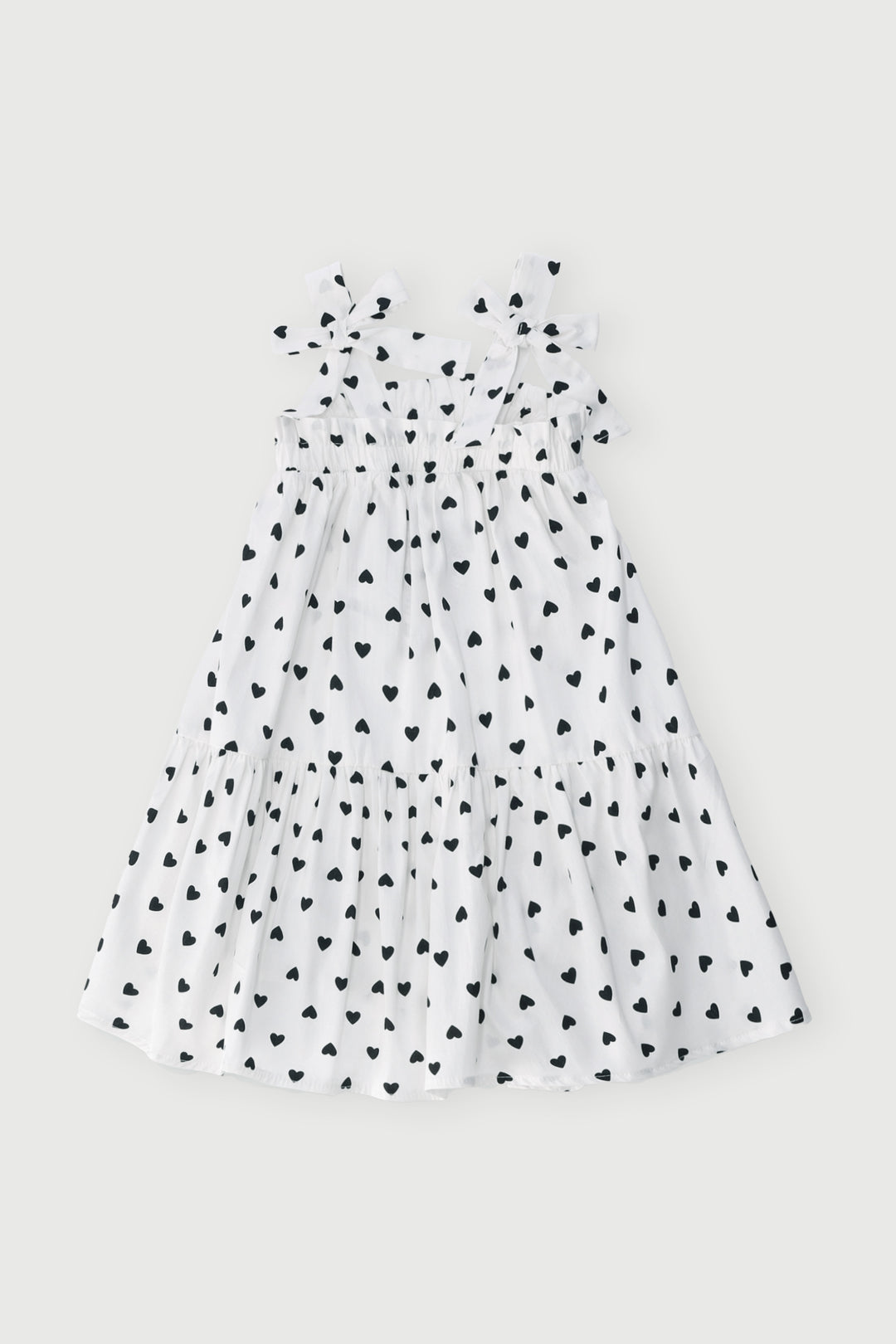Pre-Girls Heart Print Nolu Dress - Cream/Black