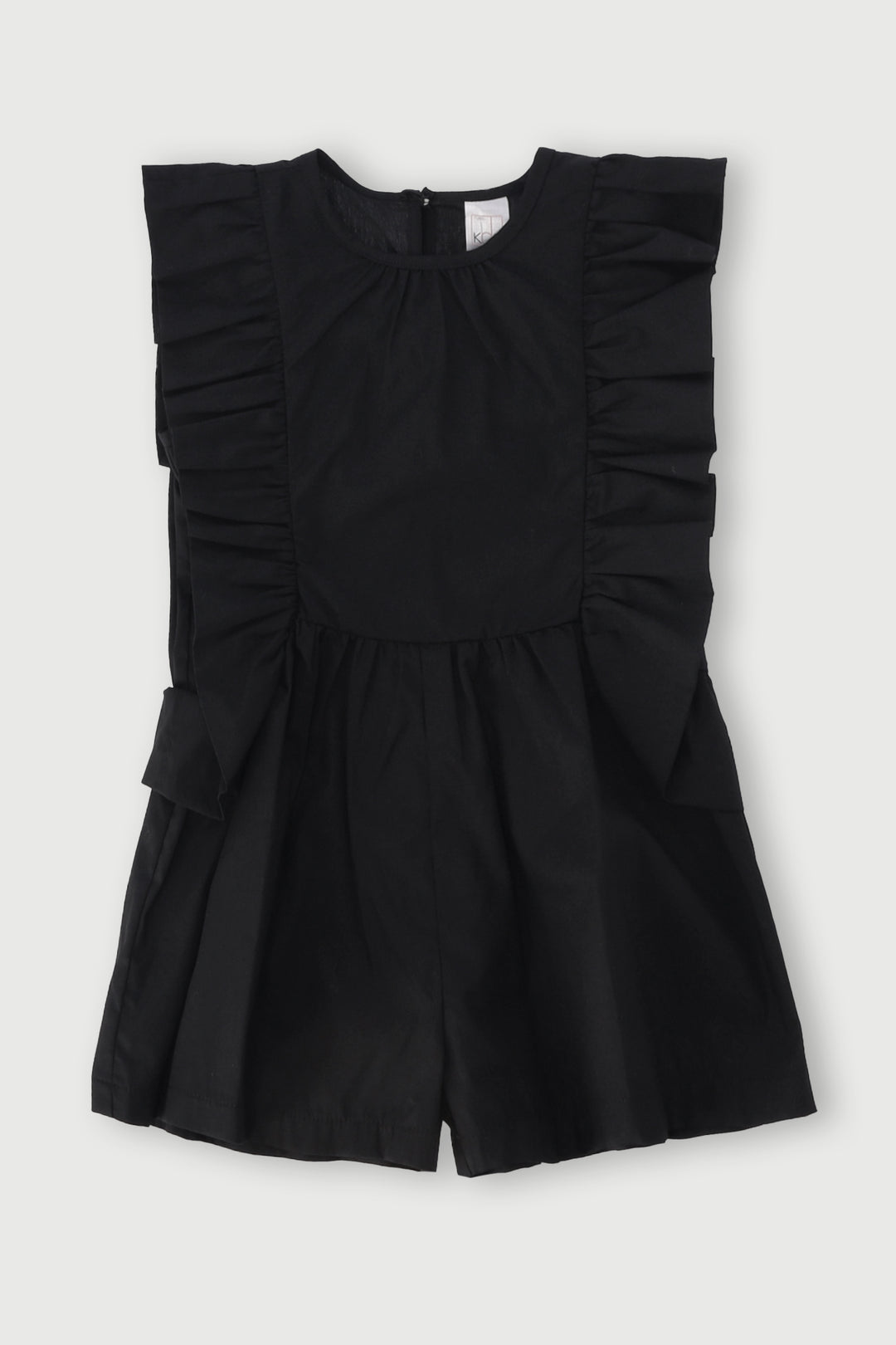Pre-Girls Frilled Poplin Jumpsuit - Black