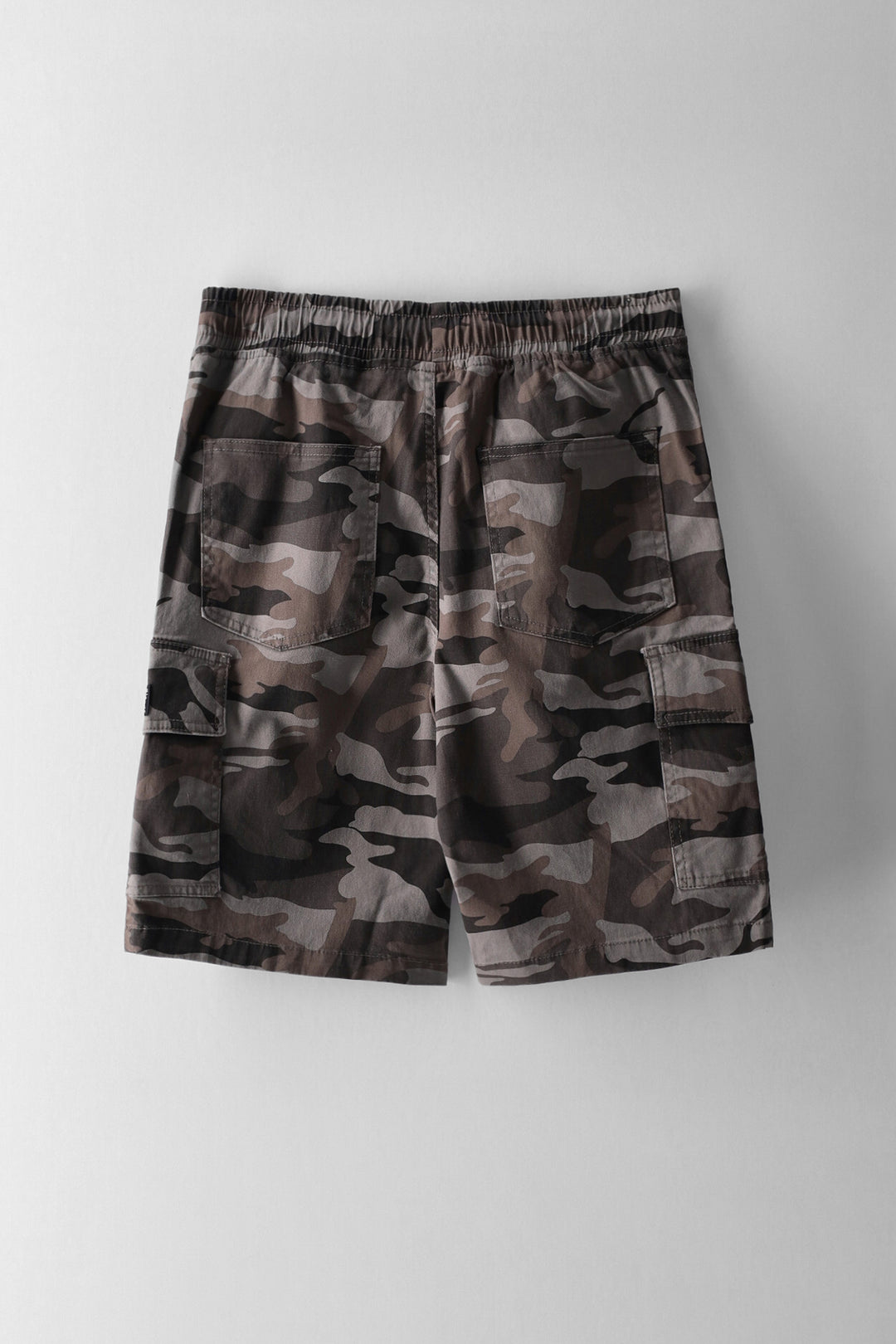 Boys Camo Print Cargo Short - Grey