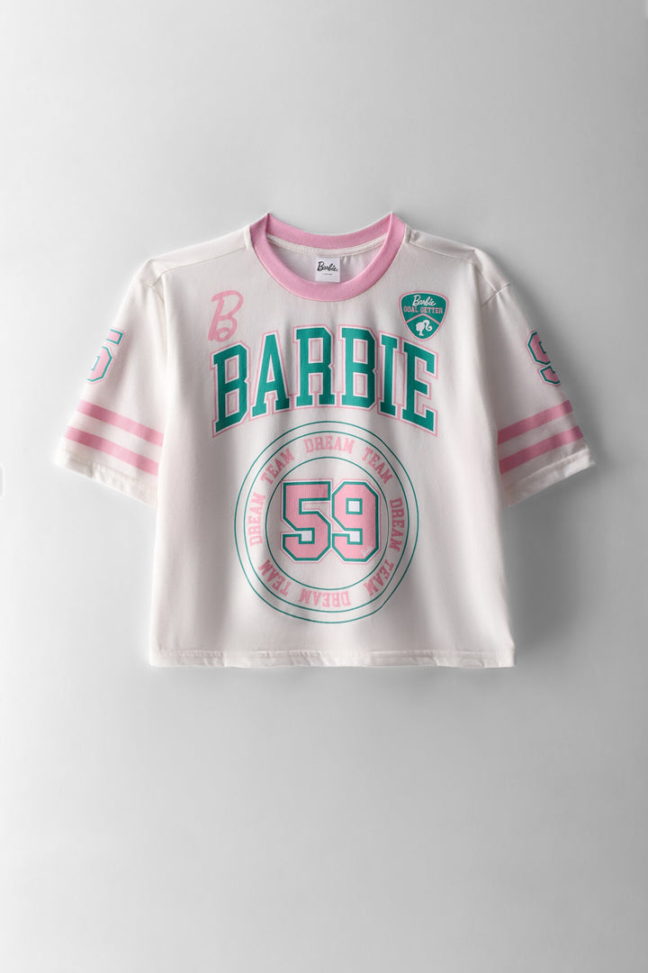 Girls Barbie Sport Tee - Cream