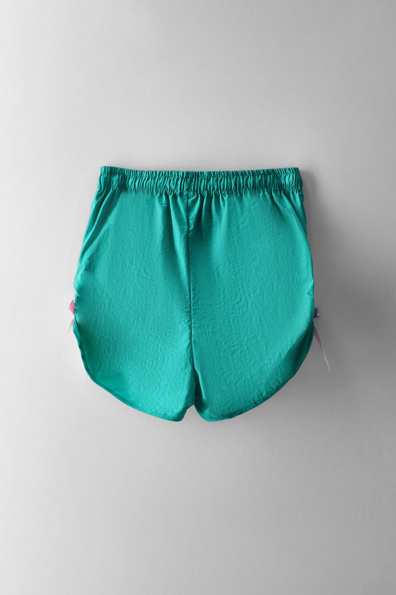 Girls Barbie Bow Sport Short - Teal