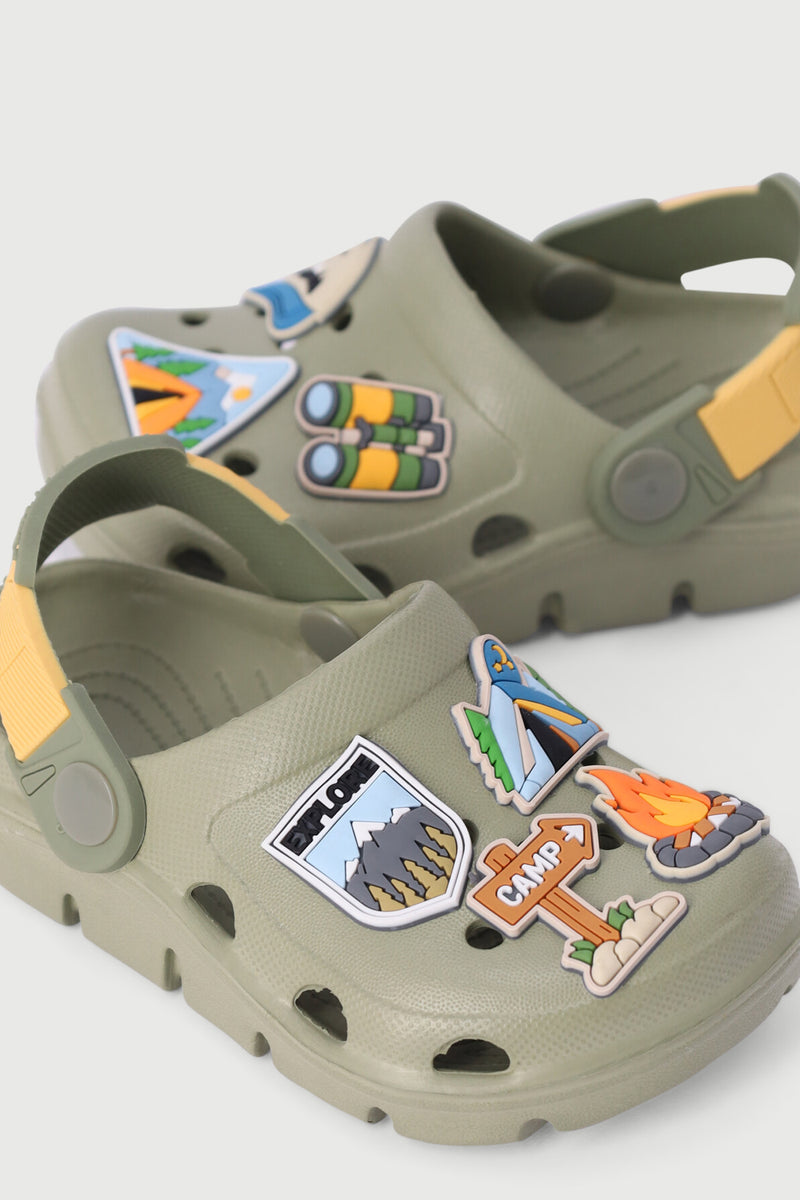 Pre-Boys Camping Clog - Green