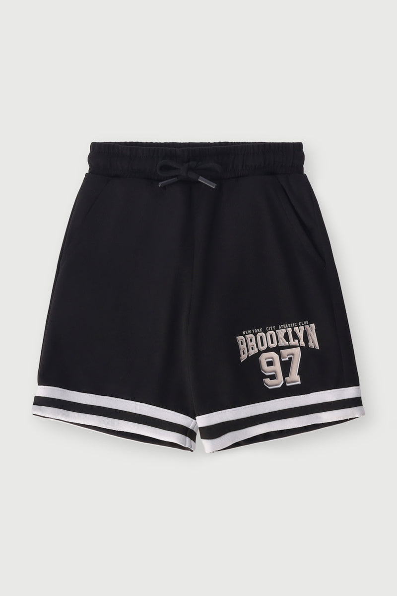 Pre-Boys Teddy Sports Mesh Colourblock Shorts - Stone