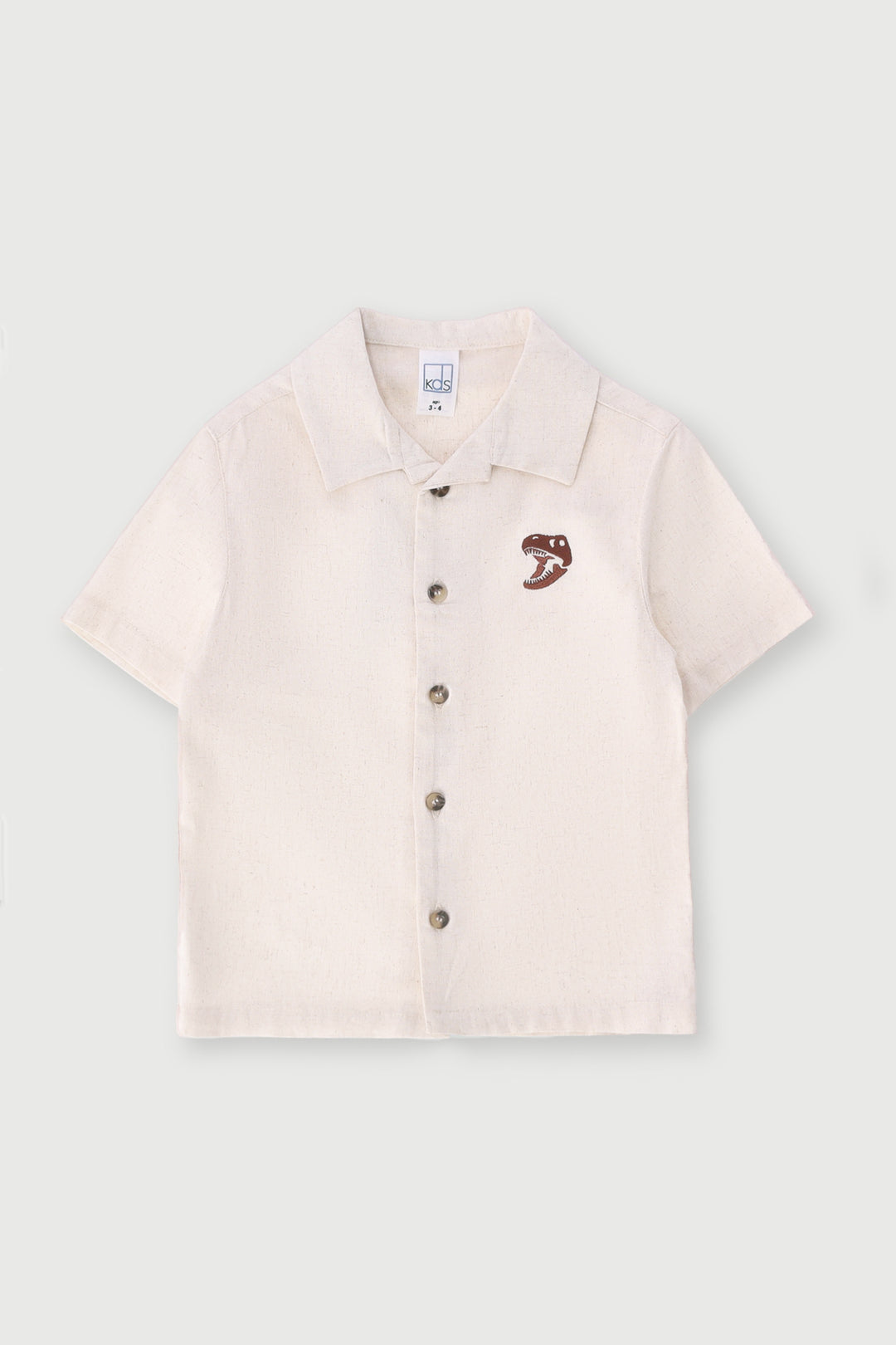 Pre-Boys Short Sleeve Linen Shirt - Stone