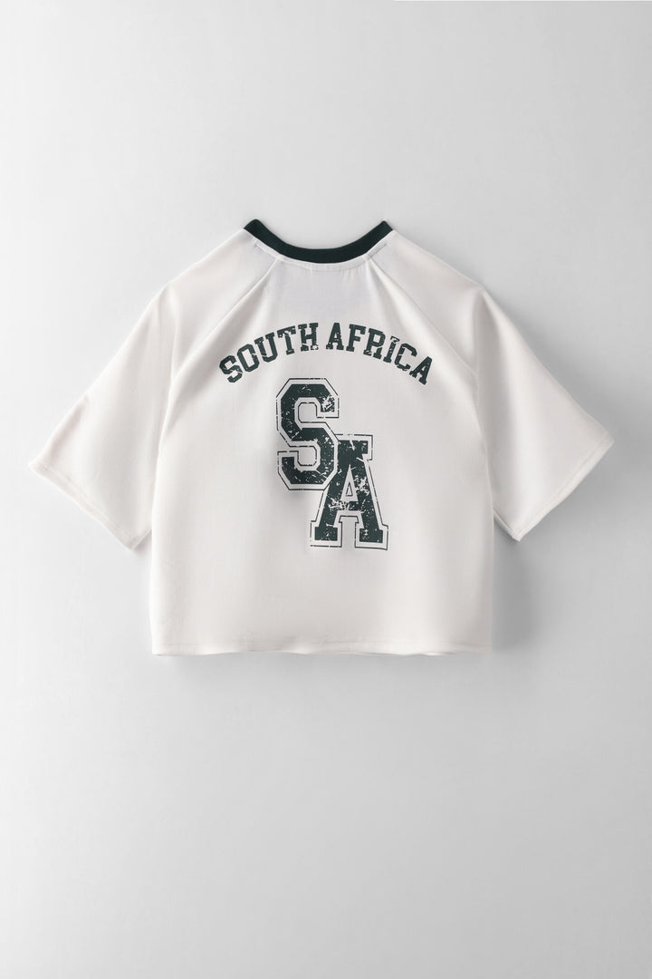 Girls Rugby Supporters Tee - Cream
