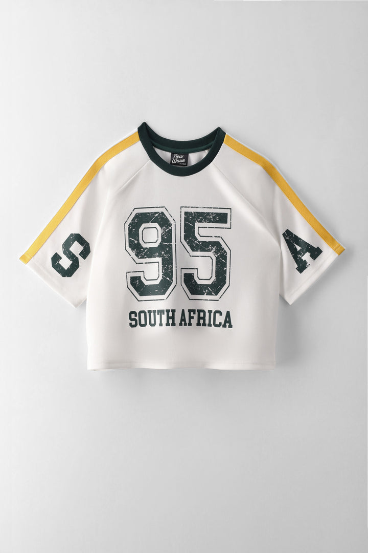 Girls Rugby Supporters Tee - Cream