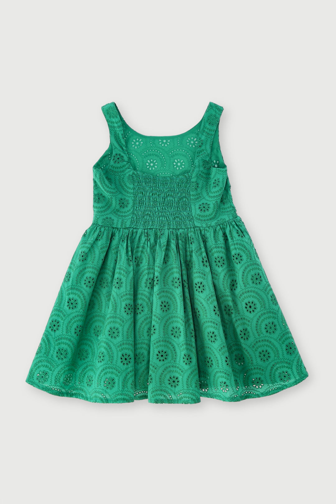 Pre-Girls Anglaise Tiered Dress - Green