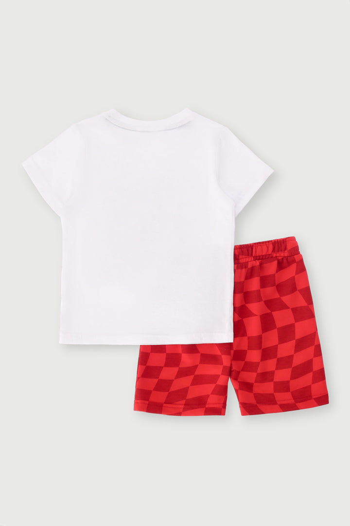 Pre-Boys Sonic Tee & Shorts Set - White/Red