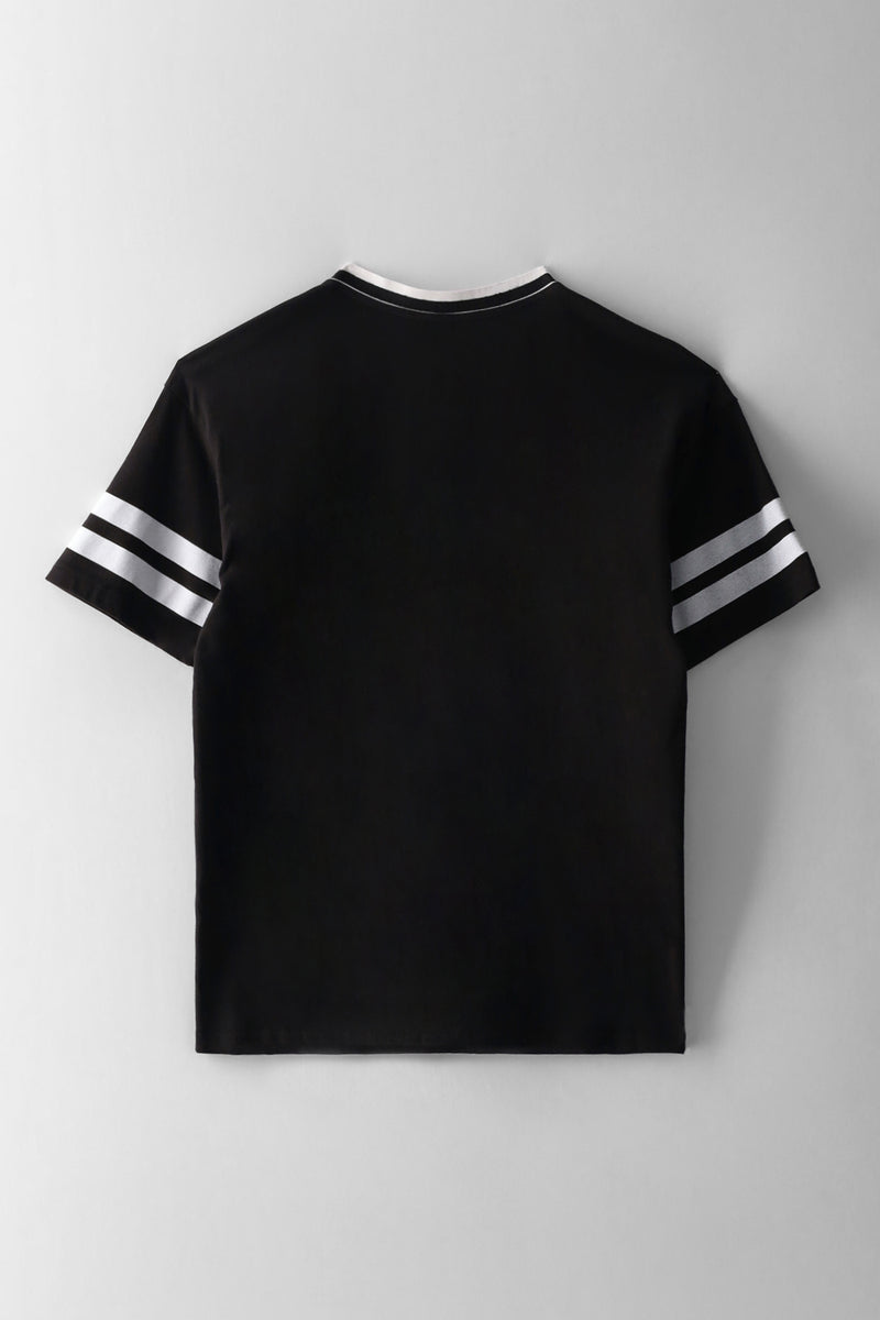Boys Cotton Nyc Oversized Sports T-Shirt - Black