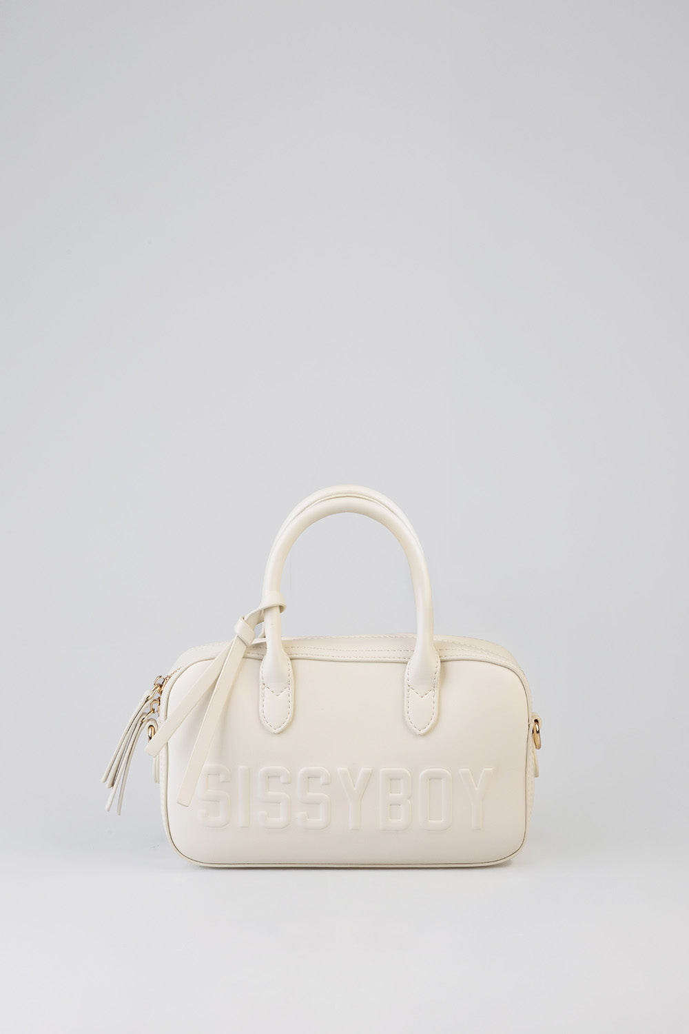 Emory Bowler Bag With Embossed Branding - Cream