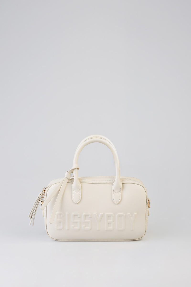 Emory Bowler Bag With Embossed Branding - Cream