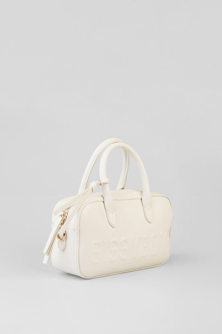 Emory Bowler Bag With Embossed Branding - Cream