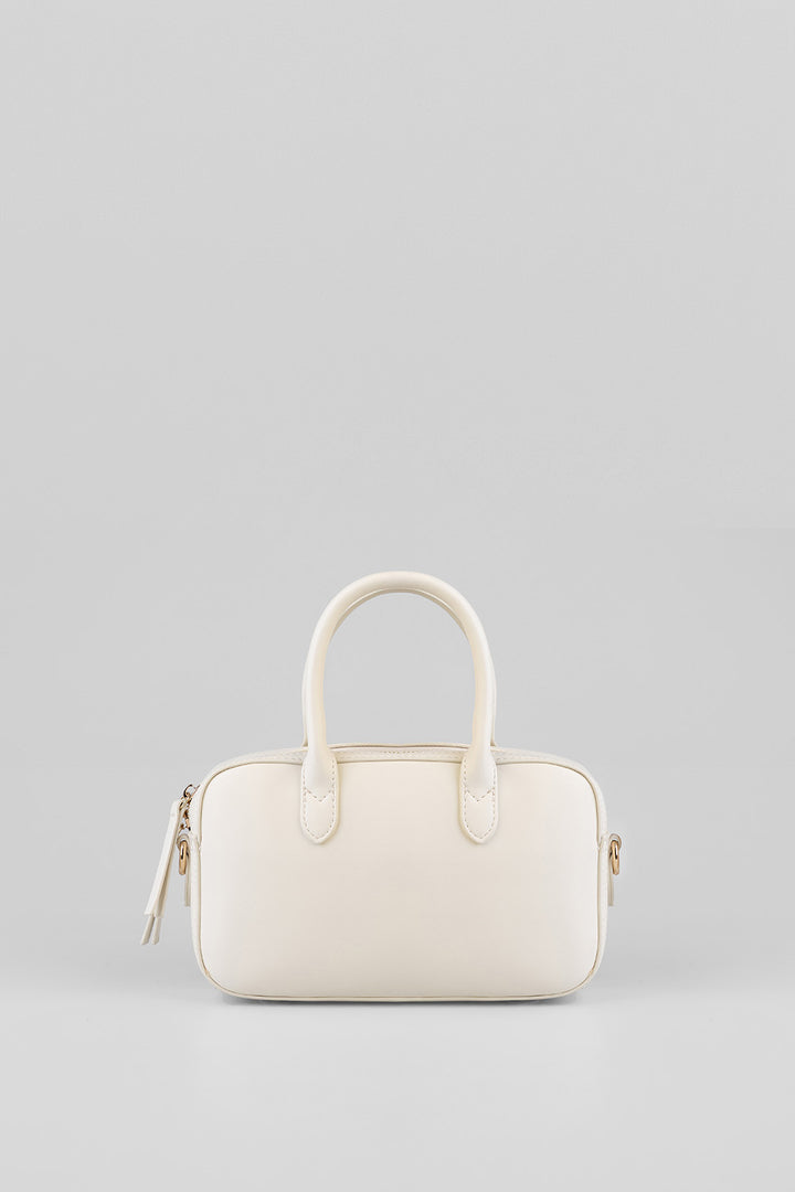Emory Bowler Bag With Embossed Branding - Cream