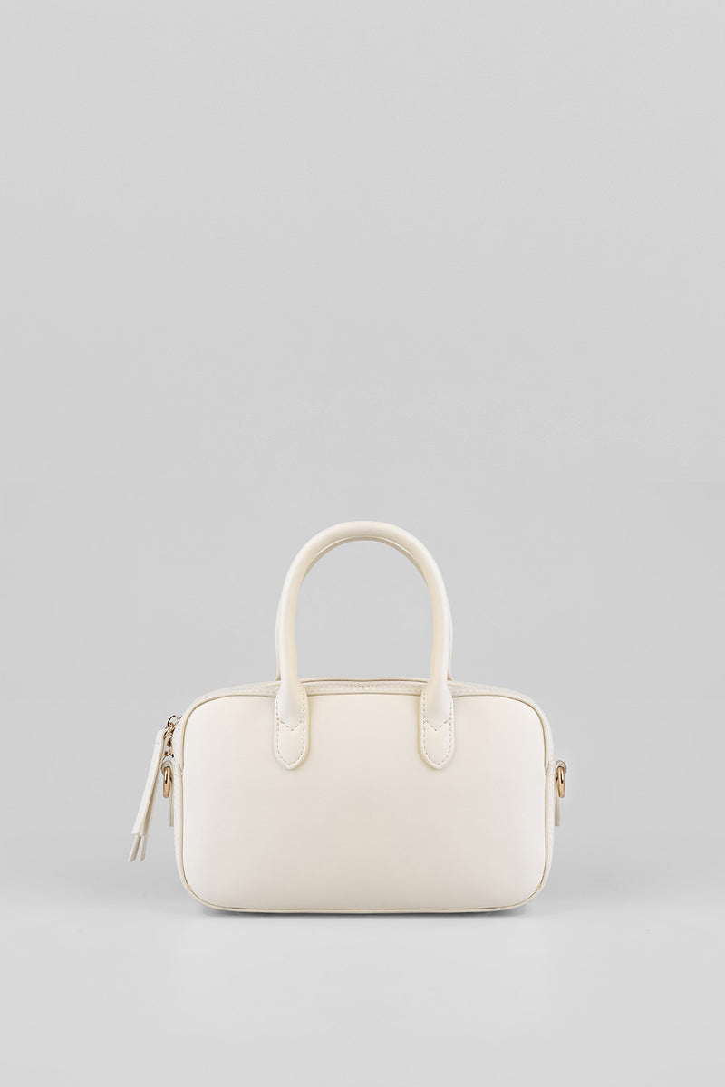 Emory Bowler Bag With Embossed Branding - Cream