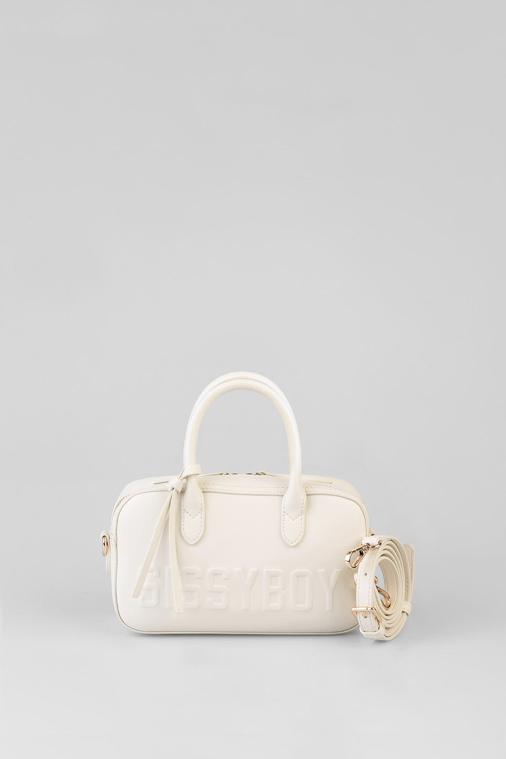 Emory Bowler Bag With Embossed Branding - Cream