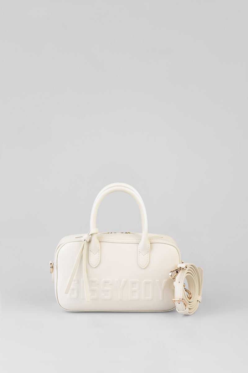 Emory Bowler Bag With Embossed Branding - Cream