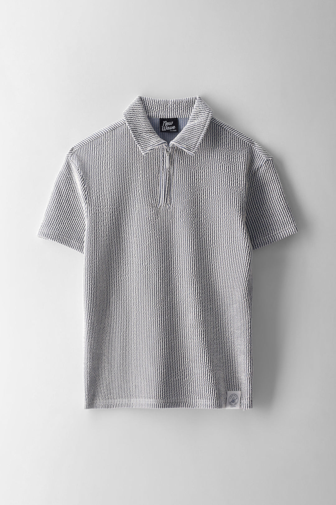 Boys Stripe Seersucker Zip Golfer - Multi