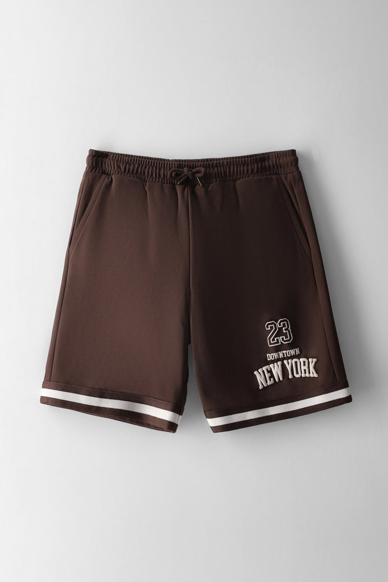 Boys Interlock Sports Short - Chocolate